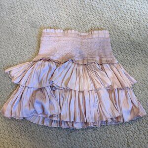 Reset tiered rose colored ruffle skirt, size S.